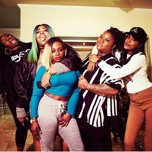 A picture of Tokyo Vanity hugging her best friend, Bobby Jean (left).